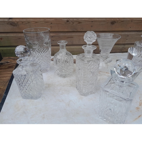 68A - Cut glass and other decanters etc.