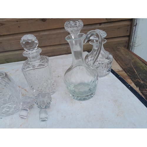 78 - 2 x boxes of cut and other decanters etc.