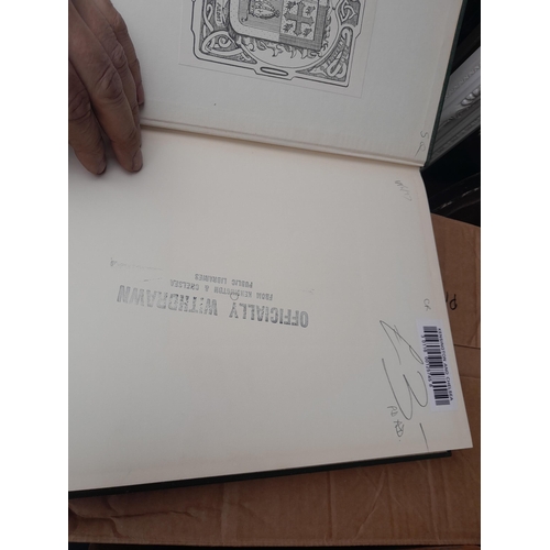 80 - Box of books : 1964 Flora Europea in four volumes and tatty Cassells History of England