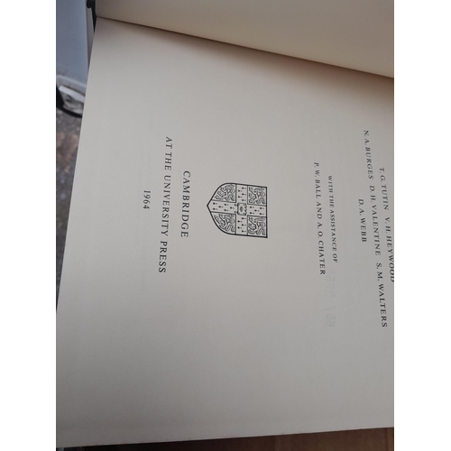 80 - Box of books : 1964 Flora Europea in four volumes and tatty Cassells History of England