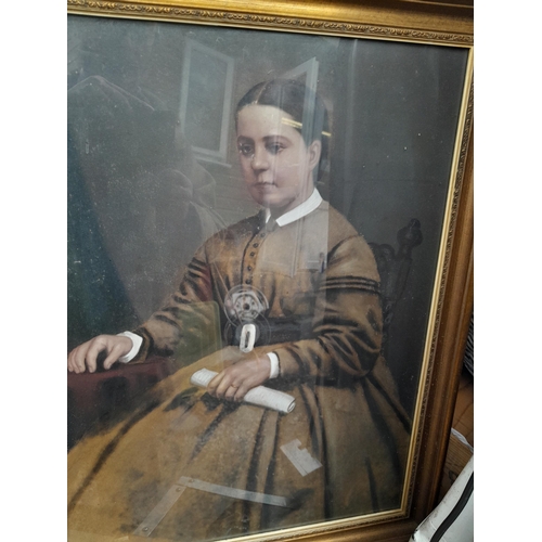 83 - Various paintings : Japanese style watercolour, naive oil on board a, watercolour portrait from earl... 