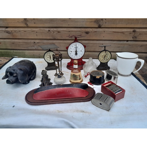 87 - Various Salter and other kitchen scale and other items