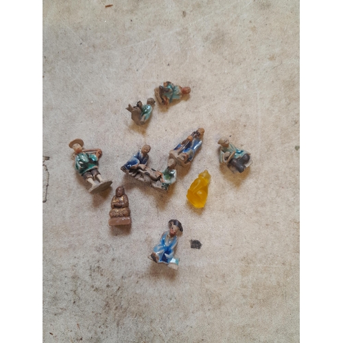 91 - Vintage Chinese miniature Mudman ornaments
