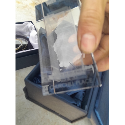 102 - Assorted glassware : paperweight, Krosno decanter