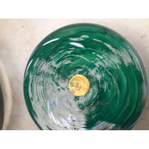 103 - Coloured glassware : damaged Bimini lady, Parlane