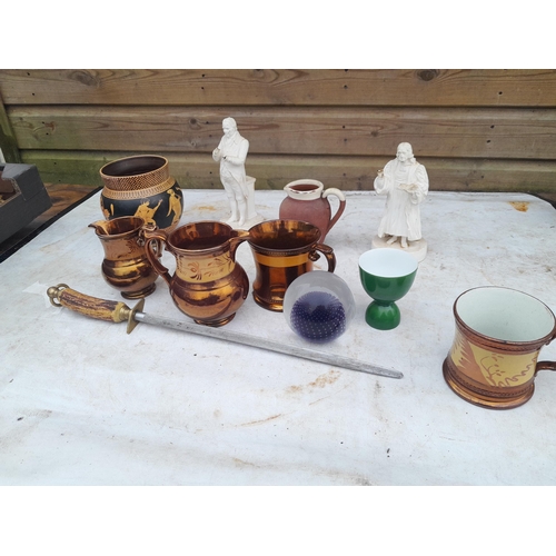 109 - Decorative china : 19th century lustre ware etc.