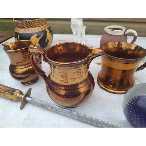 109 - Decorative china : 19th century lustre ware etc.