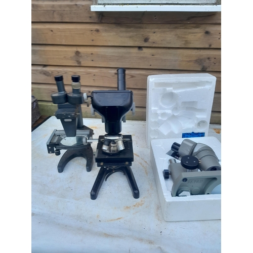 117 - 3 x vintage microscopes : Olympus, Watson & Prior