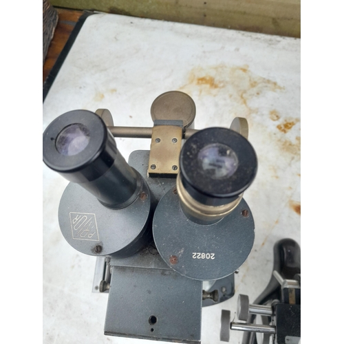 117 - 3 x vintage microscopes : Olympus, Watson & Prior