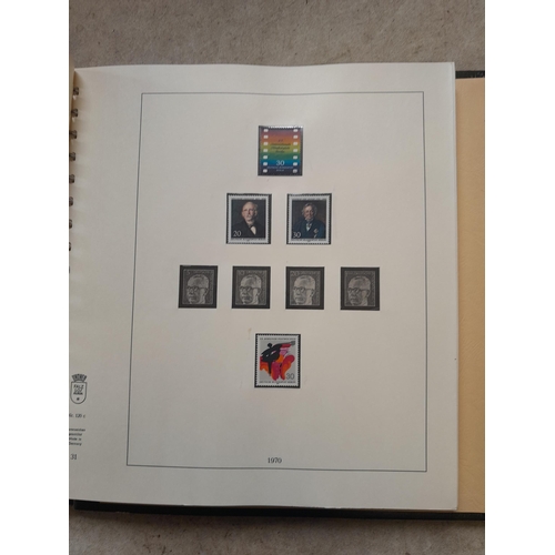 138 - Stamps of West Germany on printed pages, mint unused and used , partially filled in Linder album