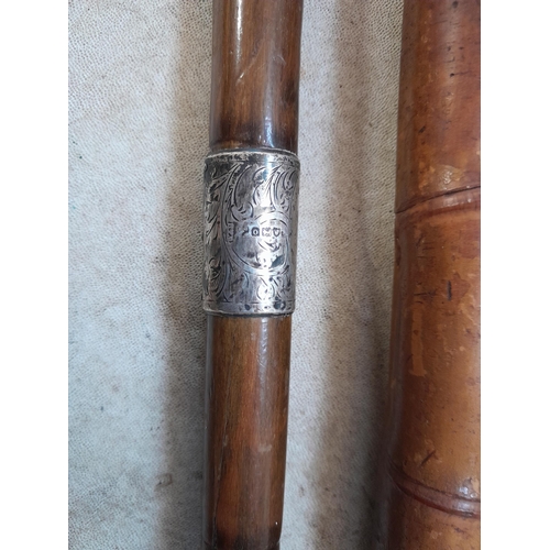 146 - Collection of mixed era walking sticks, canes and umbrellas : Gold plated, rolled gold and silver co... 