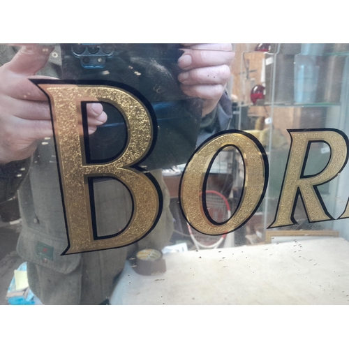 149 - Early 20th century pub advertising mirror :  Border Ales,  Wine of Wales in good order