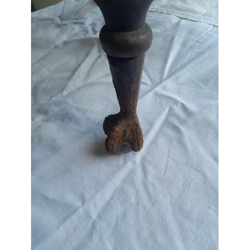 381 - Victorian revolving stool on cast metal and glass claw and ball feet