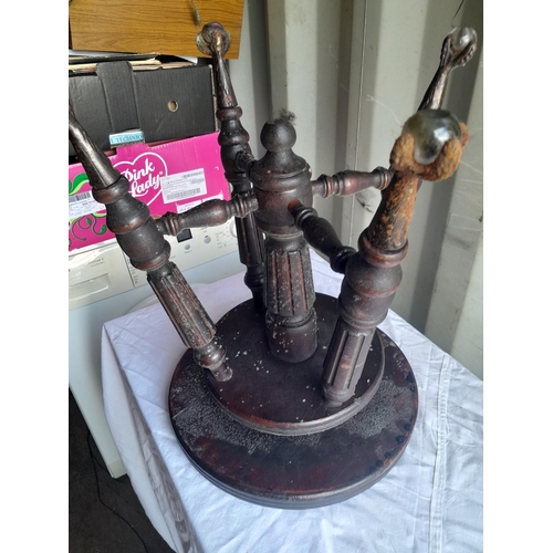 381 - Victorian revolving stool on cast metal and glass claw and ball feet