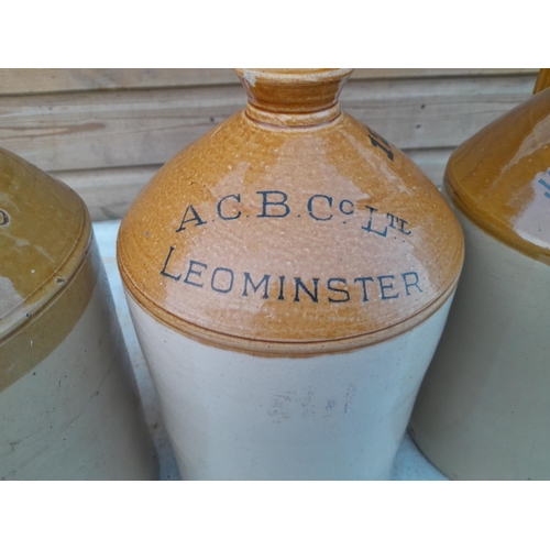 4 - 2 x vintage advertising stoneware flagons and 1 x 19th century impressed mark with damages