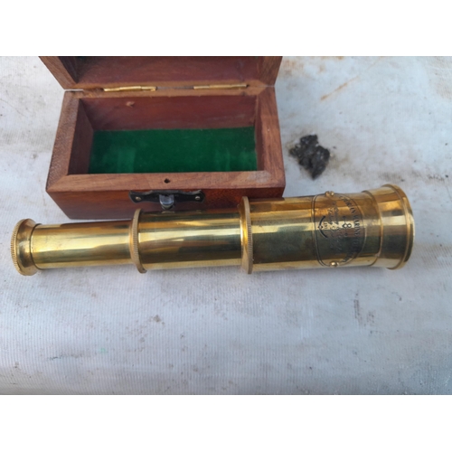 13 - Box of oddments : silver plated spoons, binoculars, tourist ware, reproduction telescope in hardwood... 