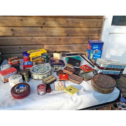 17 - Large array of mixed era advertising tins