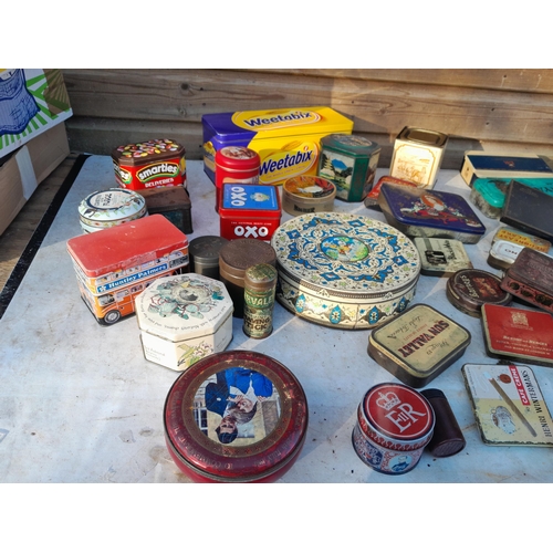 17 - Large array of mixed era advertising tins