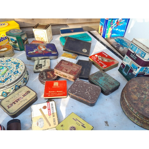 17 - Large array of mixed era advertising tins