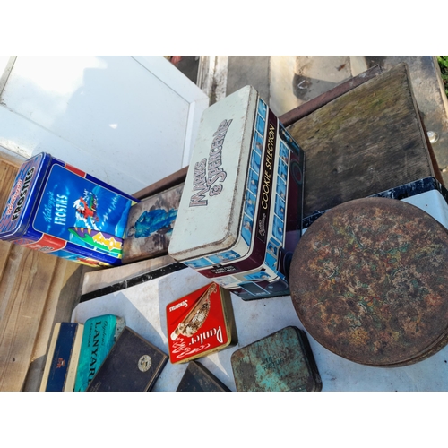 17 - Large array of mixed era advertising tins