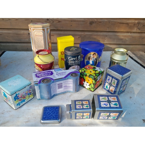 17 - Large array of mixed era advertising tins