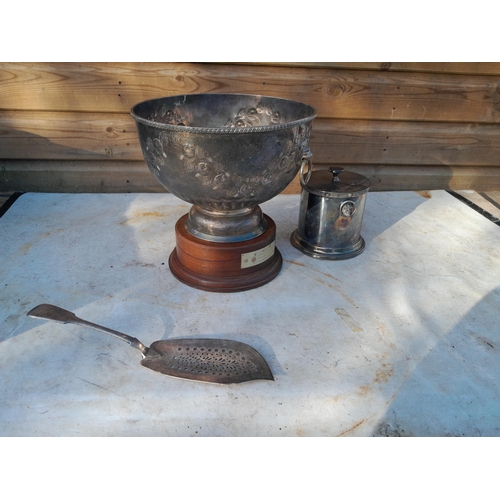 24 - Silver plated ware : punch bowl etc.