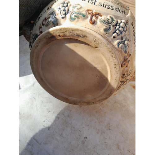 41 - Trentham pottery dog and storage jar and cover