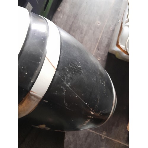 37 - Breweriana : Pair of late 19th century pottery spirit tapped flagons : Rum (damaged and restored ) a... 