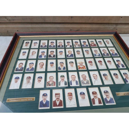 44 - Cigarette cards mounted behind glass