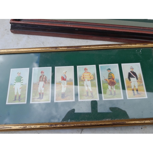 44 - Cigarette cards mounted behind glass
