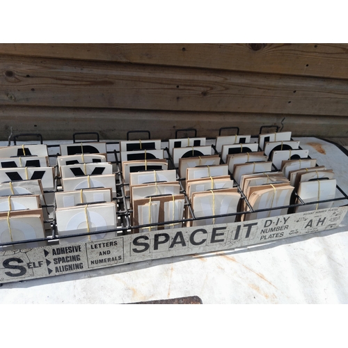 46 - Vintage advertising letter plate stand with 1/2 a double sided enamel sign