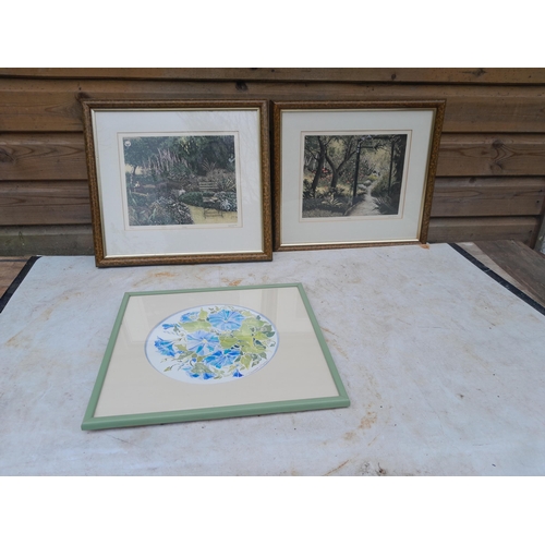 68 - Quantity of mirrors, pictures, tapestry : Ltd edition prints by D Suff, watercolours by Charmaine Wi... 