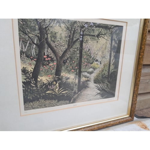 68 - Quantity of mirrors, pictures, tapestry : Ltd edition prints by D Suff, watercolours by Charmaine Wi... 