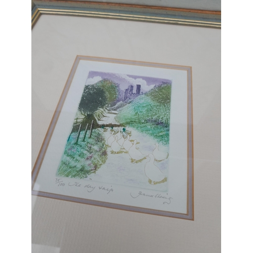 68 - Quantity of mirrors, pictures, tapestry : Ltd edition prints by D Suff, watercolours by Charmaine Wi... 