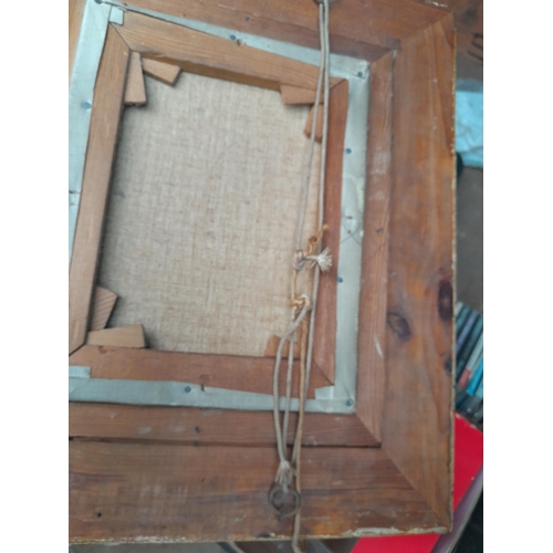 83 - Early 20th century oil on canvas initialled in giltwood frame