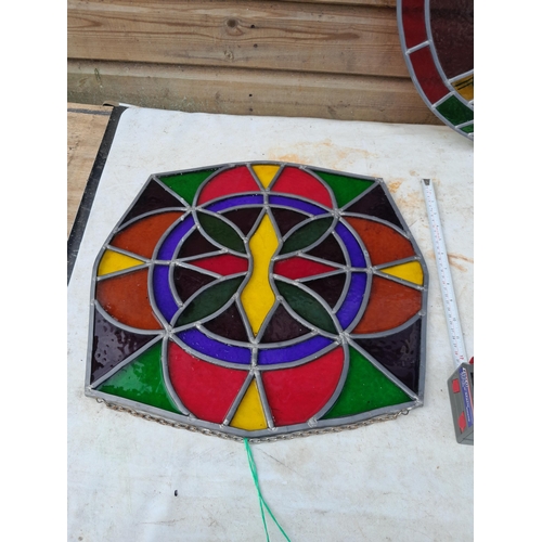 84 - Vintage leaded glass window panel