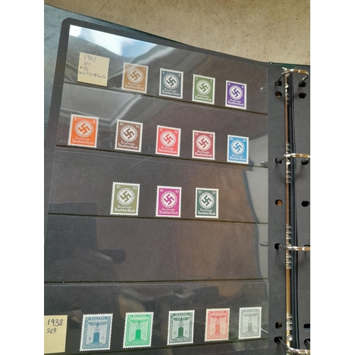 113 - Stamps : Germany collection 1933 - 1945. High catalogue value, Danzig overprint set, 1934 profession... 