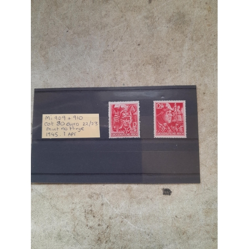 115 - Stamps : mi 909 & 910, cat 80 Euro 22/23 mint no hinge , good cond. issued 1945 1 April