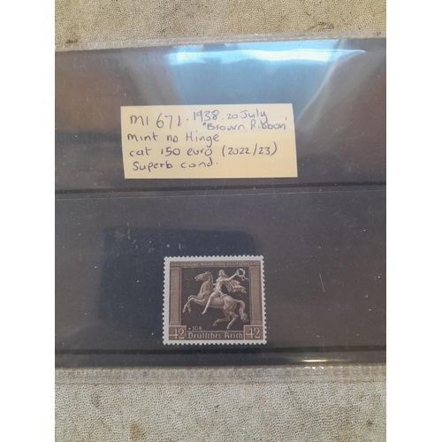121 - Stamps : mi 671 1938 20th July Brown Ribbon mint no hinge cat 150 euros 20022/ 2023 good cond.