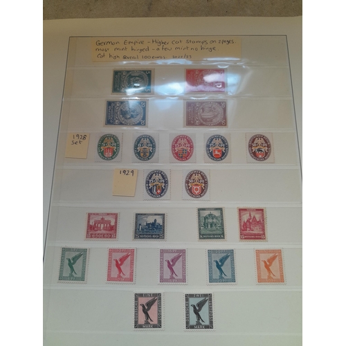 125 - Stamps : German Empire 2 pages on Linder hingless high cat value 300 euros 2022 / 2023, mainly mint ... 