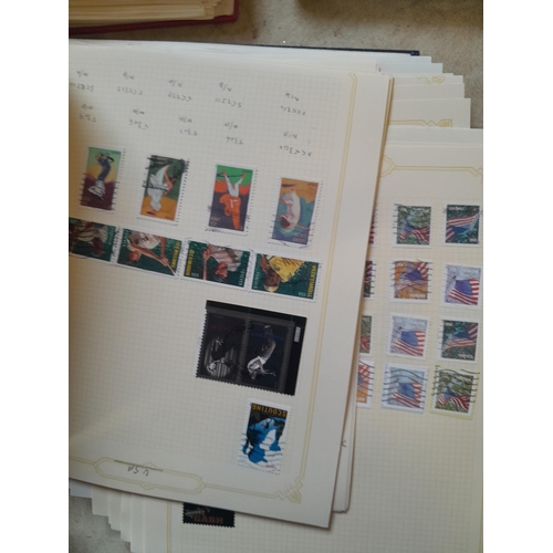 134 - Stamps of USA in three folders 1000 plus stamps mint unused and used, only a small sample photograph... 