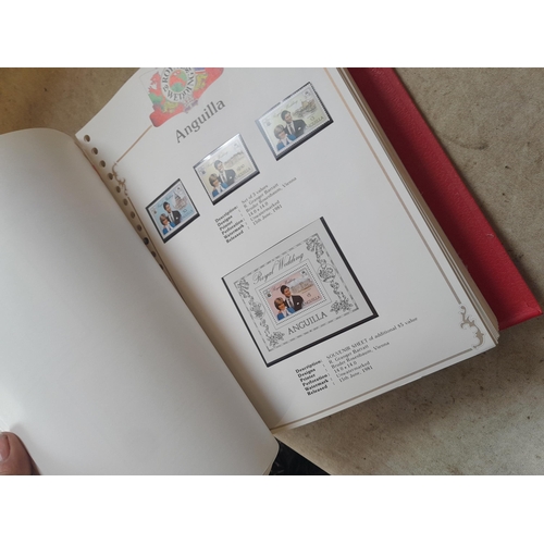 135 - Stamps : 2 volume partially filled Royal Wedding 1981 collection, approx 500 pages on SG printed pag... 