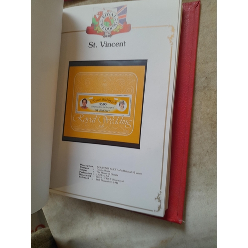 135 - Stamps : 2 volume partially filled Royal Wedding 1981 collection, approx 500 pages on SG printed pag... 