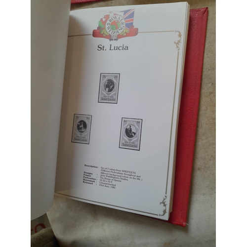 135 - Stamps : 2 volume partially filled Royal Wedding 1981 collection, approx 500 pages on SG printed pag... 