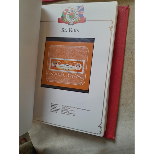 135 - Stamps : 2 volume partially filled Royal Wedding 1981 collection, approx 500 pages on SG printed pag... 