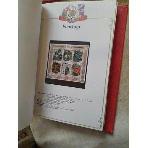 135 - Stamps : 2 volume partially filled Royal Wedding 1981 collection, approx 500 pages on SG printed pag... 