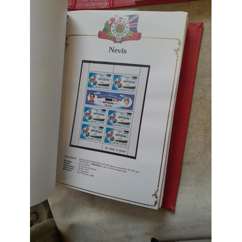 135 - Stamps : 2 volume partially filled Royal Wedding 1981 collection, approx 500 pages on SG printed pag... 