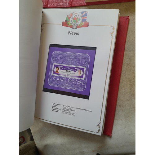 135 - Stamps : 2 volume partially filled Royal Wedding 1981 collection, approx 500 pages on SG printed pag... 