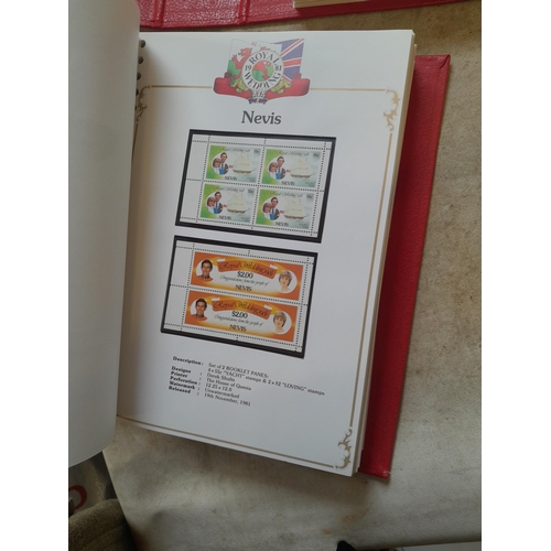 135 - Stamps : 2 volume partially filled Royal Wedding 1981 collection, approx 500 pages on SG printed pag... 