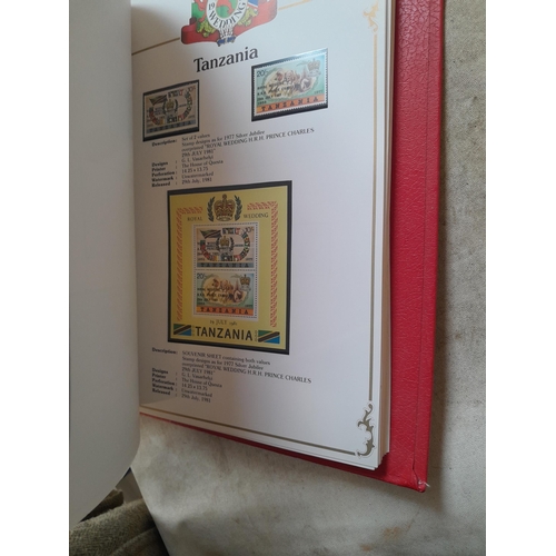 135 - Stamps : 2 volume partially filled Royal Wedding 1981 collection, approx 500 pages on SG printed pag... 